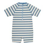 Fato de banho de manga curta Ocean Blue Stripes - Image 2