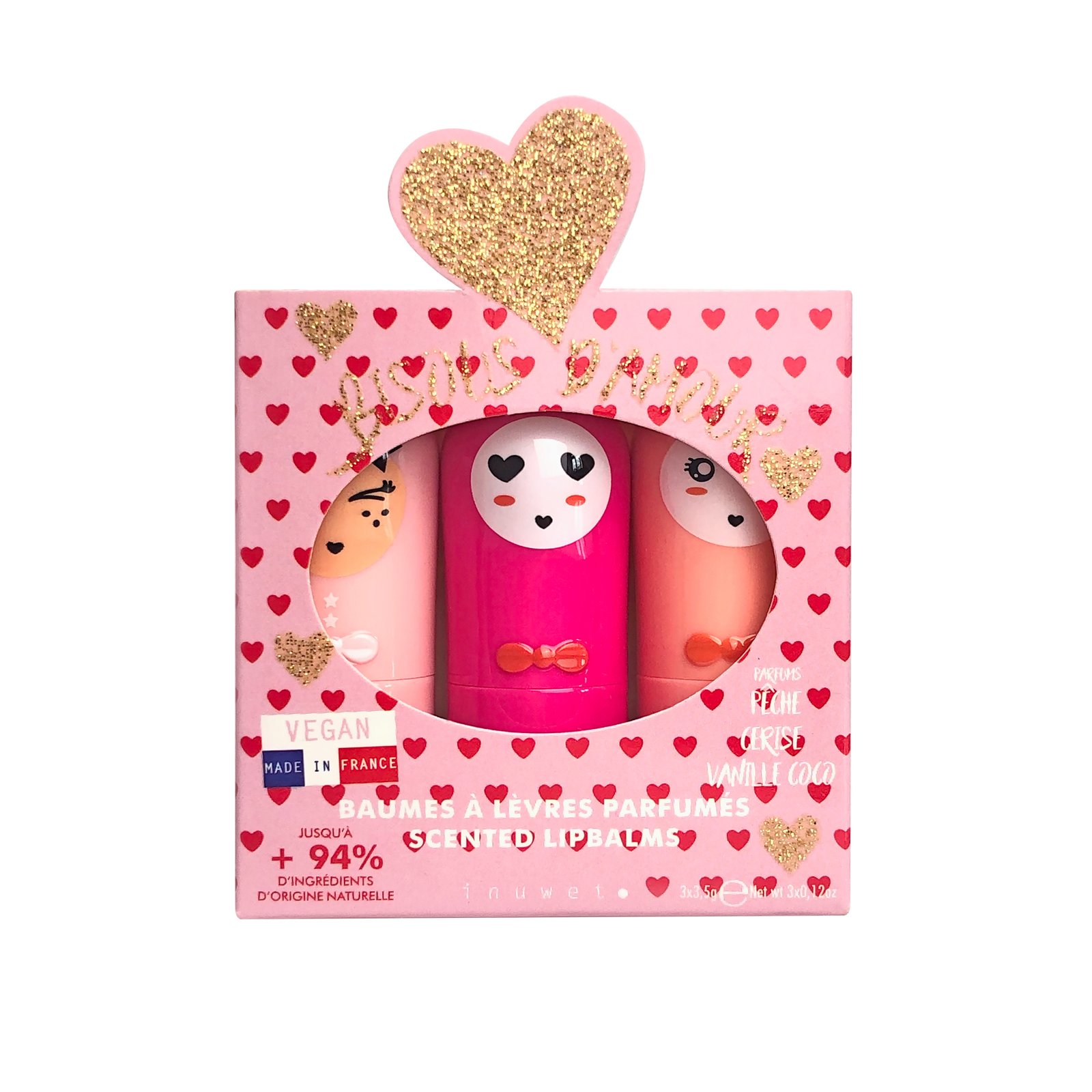 VINCB29 Conjunto 3 Bálsamos Labiais | Peach Cherry Vanilla Coconut - Image 1
