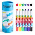 Lápis de Cera Sedosos Laváveis Twist | 6 Cores