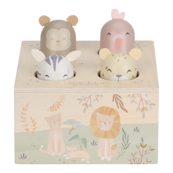 Brinquedo Pop-Up em Madeira | Verde | Safari Friends