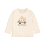 T-shirt de Manga Comprida | Safari Friends | Areia melee | Vanilla Melange