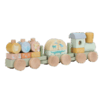 Comboio de Blocos em Madeira | Verde | Safari Friends