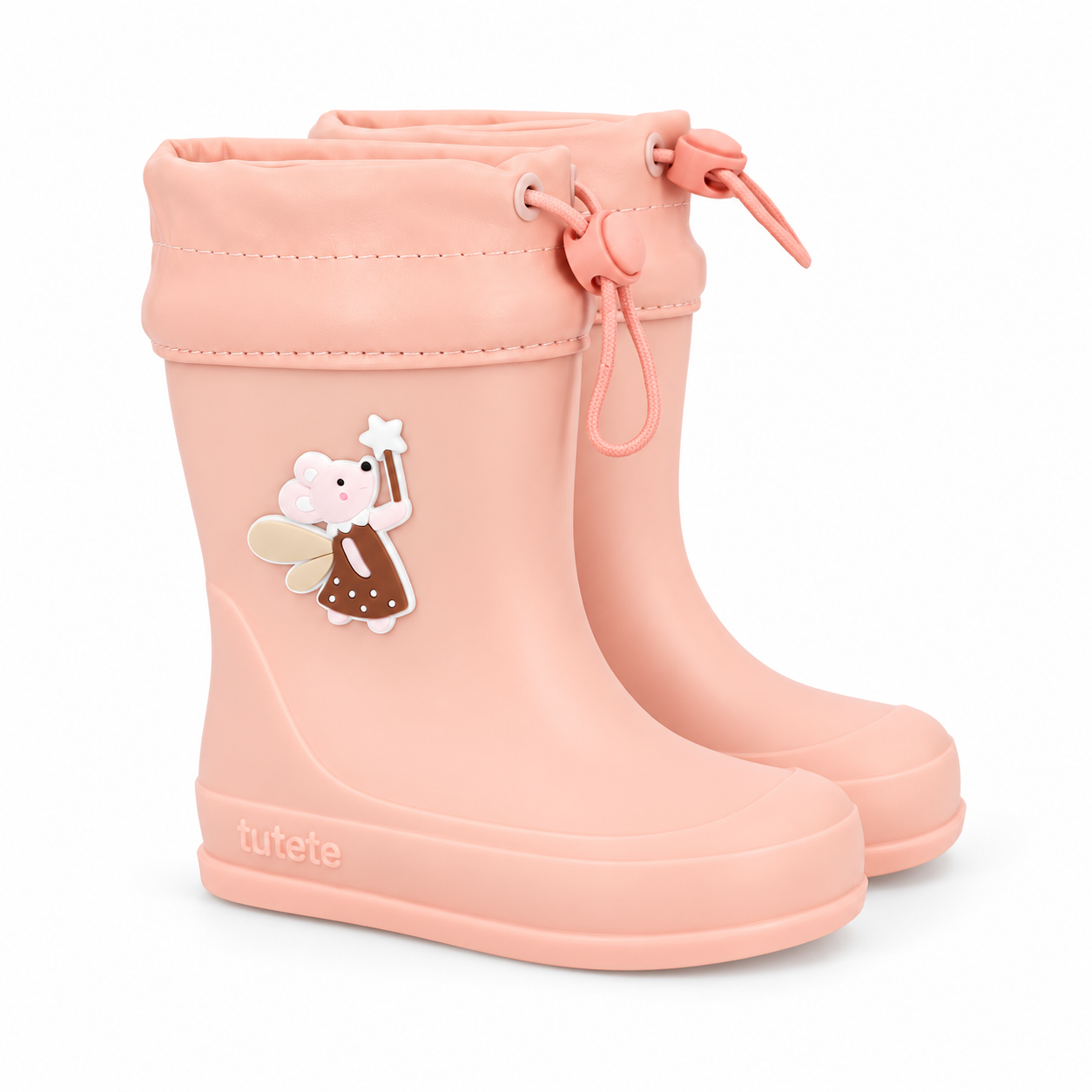 Botas de chuva infantis cor-de-pêssego Botas de Chuva Barefoot Minimal | Mouse - Image 1